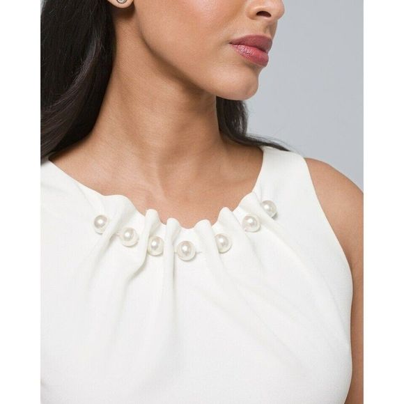 Nicole Miller Color Block Pearl Neck Gown 6 $395 Black White Formal Maxi Dress - Picture 3 of 7